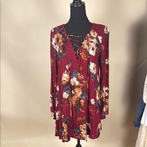 Blu Pepper Red Bell Sleeve Sundress